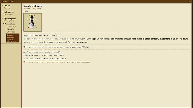 Maggot Detective: Forensic Entomology Simulator