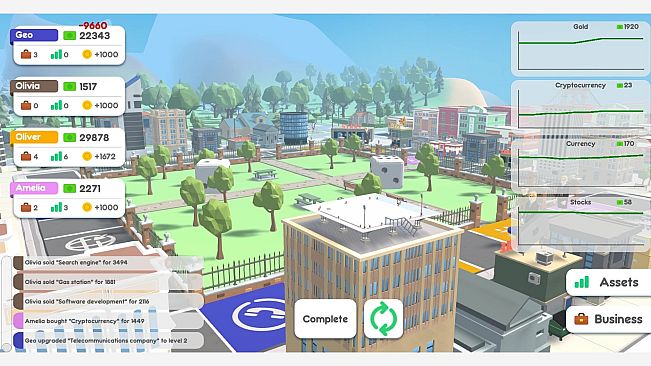 Blue Chips: economic multiplayer board game