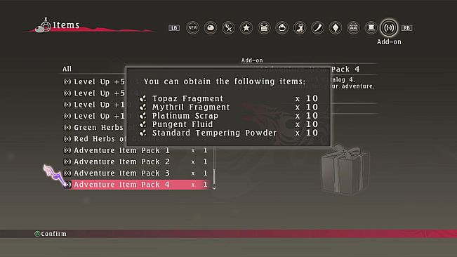 Tales of Berseria - Adventure Item Pack 4