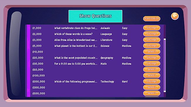 Quiz Show Simulator