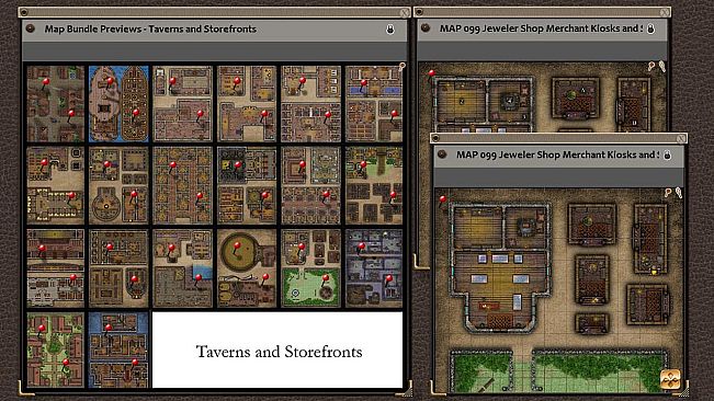 Fantasy Grounds - Paths to Adventure: Taverns and Storefronts (Map Pack)