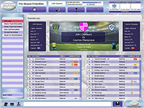 Rugby Union Team Manager 2015