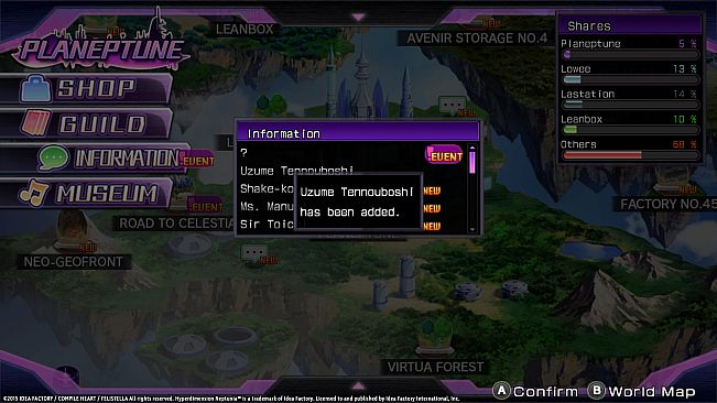 Hyperdimension Neptunia Re;Birth1 Uzume Battle Entry