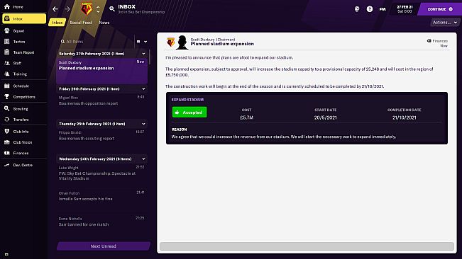 Football Manager 2021 Touch - Board-Override