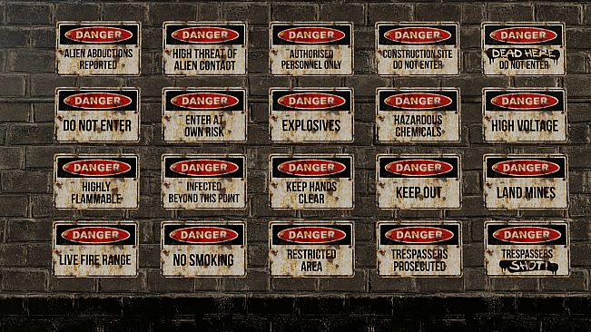 GameGuru MAX Modern Day Asset Pack - Hazard Signs