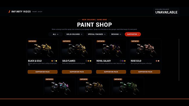Motorcycle Ride: Infinity - Supporter Pack