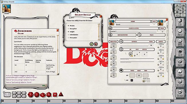 Fantasy Grounds - D&D Sorcerer Class Pack