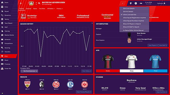 Football Manager 2019 In-Game Editor