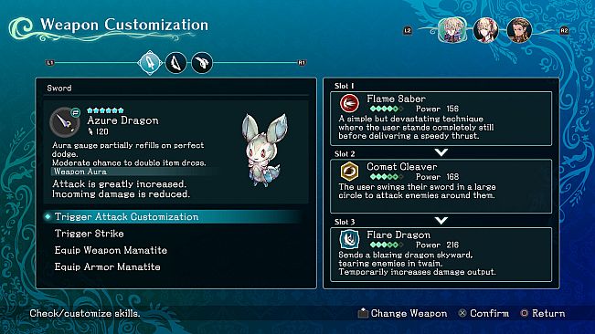 Trinity Trigger - Azure Dragon Sword (Cyan)