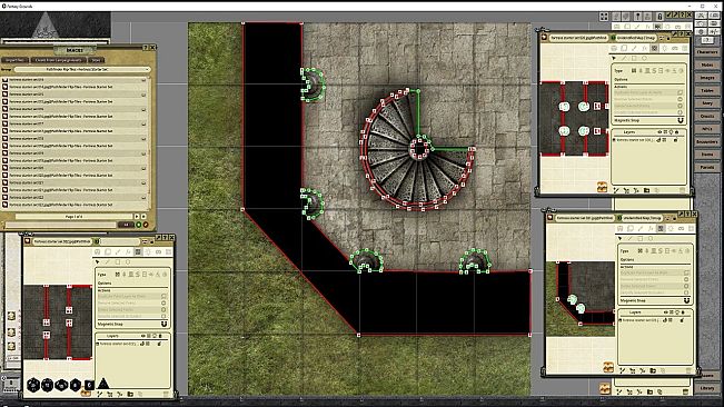 Fantasy Grounds - Pathfinder RPG - Flip-Tiles - Fortress Starter Set