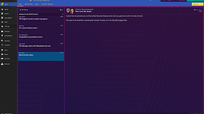 Football Manager 2019 Touch - Rise from the Ashes Challenge