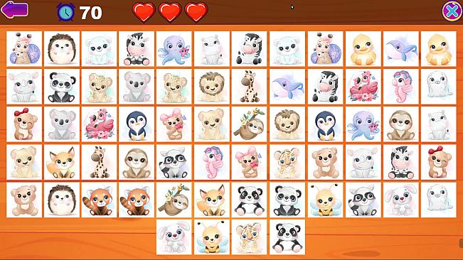 Cute Animals Memory Card Game