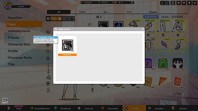 Freestyle2 - Tristia Character Coupon