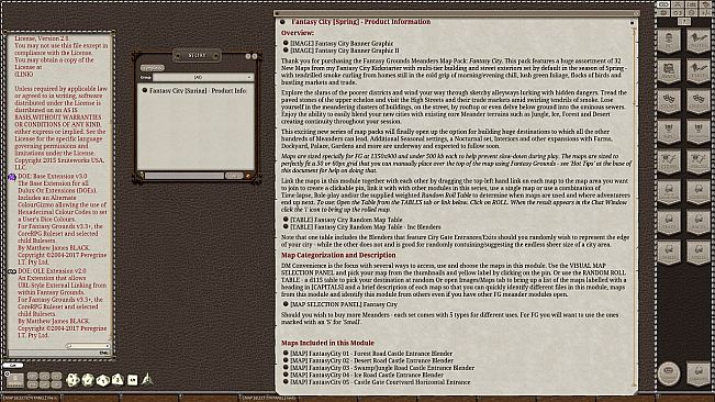 Fantasy Grounds - Meanders Map Pack: Fantasy City Spring Season (Map Pack)