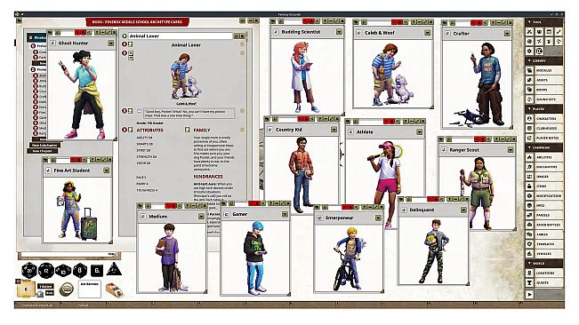 Fantasy Grounds - Pinebox Middle School Archetype Cards