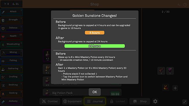 Idle Iktah - Golden Sunstone Status