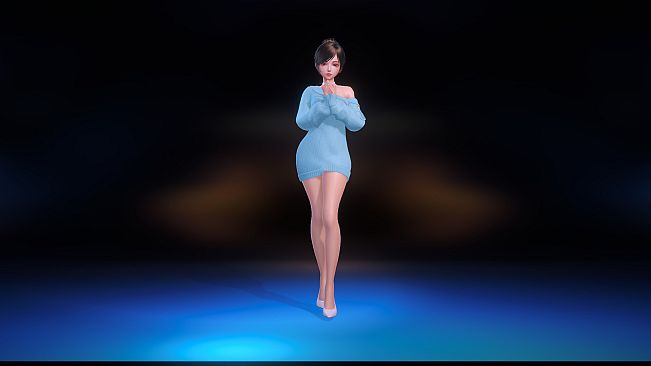 Angel Legion-DLC Off-Shoulder Sweater (Blue)
