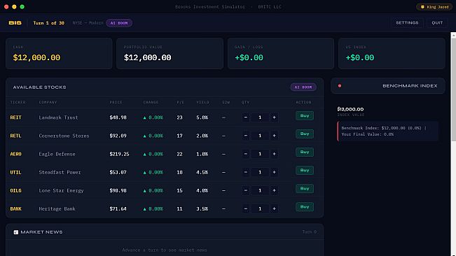 Brooks Investment Simulator