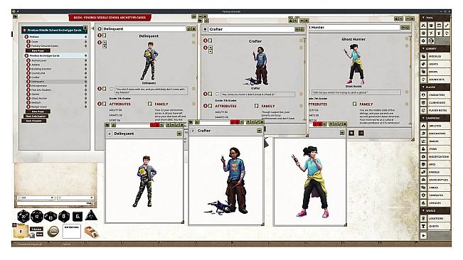Fantasy Grounds - Pinebox Middle School Archetype Cards
