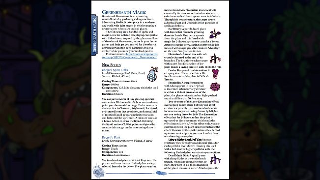 Greenhearth Magic: A companion to Greenhearth Necromancer for 5.5e
