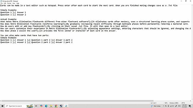 Retro Elimination Flashcards 2