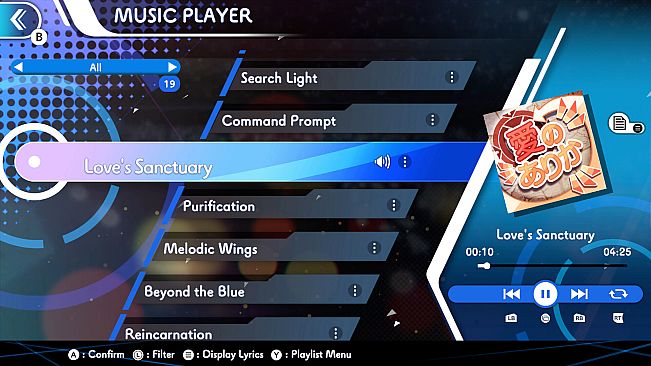 GUNVOLT RECORDS Cychronicle Song Pack 4 Lola: ♪Raison d'Etre ♪Search Light ♪Beyond Probability ♪Love's Sanctuary