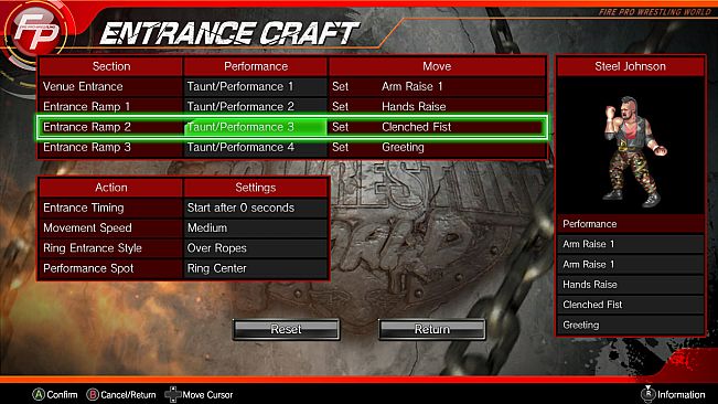 Fire Pro Wrestling World - Entrance Craft