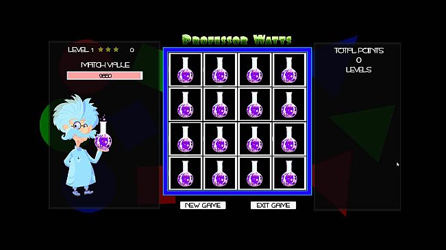 Professor Watts Memory Match: Shapes And Colors