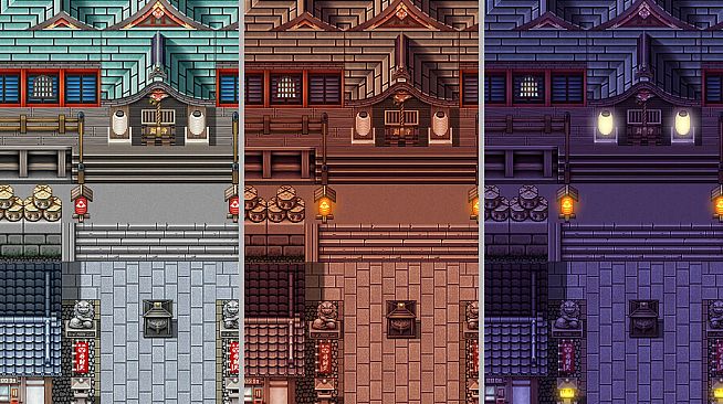 RPG Maker MZ - SERIALGAMES Living Good City Tileset - Shrine and Temples SET
