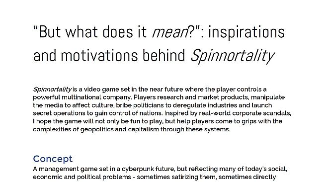 Spinnortality: Soundtrack and Extras