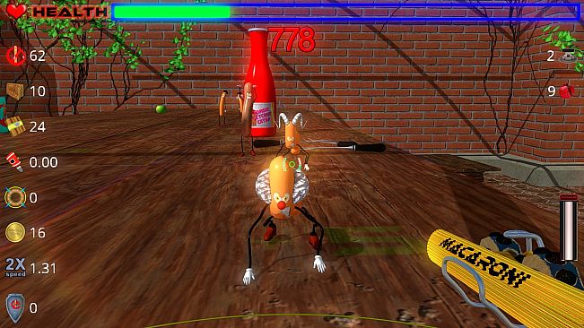 Die, zombie sausage, die!