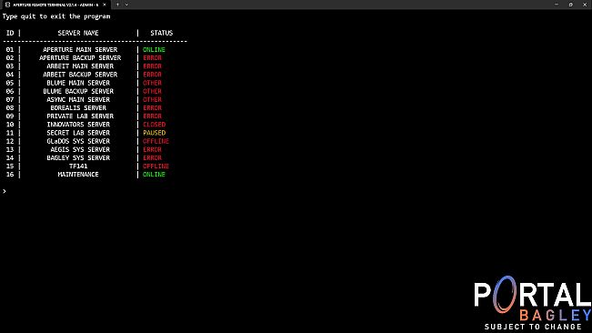 Portal BAGLEY - Aperture Remote Terminal