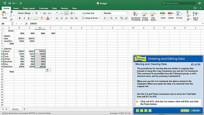 Professor Teaches Excel 2016 – Mac