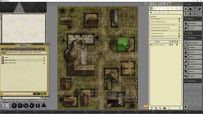 Fantasy Grounds - Pathfinder RPG - Pathfinder Flip-Mat: Ghost Towns
