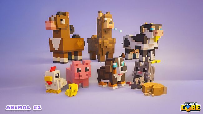 Color-A-Cube - Farm Animal Pack #1