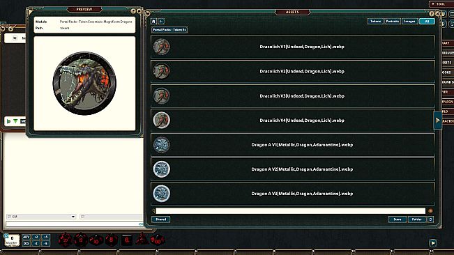 Fantasy Grounds - Portal Packs - Token Essentials: Magnificent Dragons