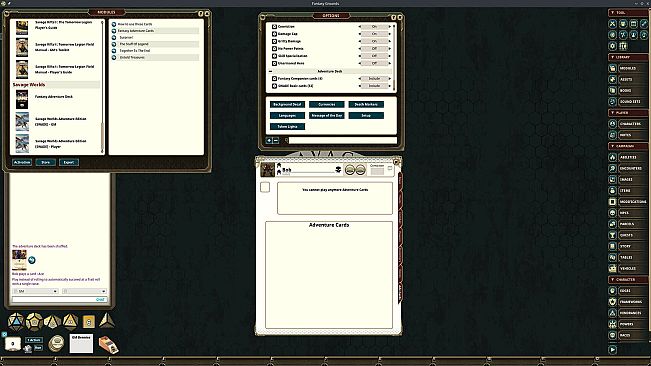 Fantasy Grounds - Fantasy Companion SWADE Adventure Deck Cards