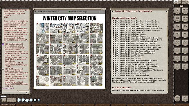 Fantasy Grounds - Meanders Map Pack: Fantasy City Winter (Map Pack)