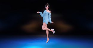 Angel Legion-DLC Off-Shoulder Sweater (Blue)