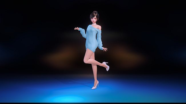 Angel Legion-DLC Off-Shoulder Sweater (Blue)