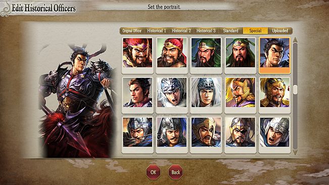 ROMANCE OF THE THREE KINGDOMS 8 REMAKE "ROMANCE OF THE THREE KINGDOMS XIII" Officer CG Portrait Set