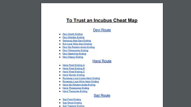 To Trust an Incubus - Cheat Map