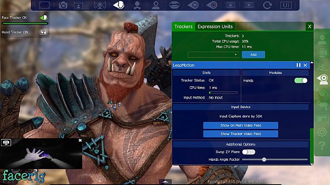 FaceRig support for Leap Motion Controller