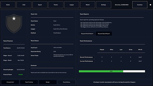 Rugby Career Manager