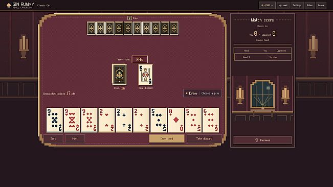 Gin Rummy: Pixel Cardroom