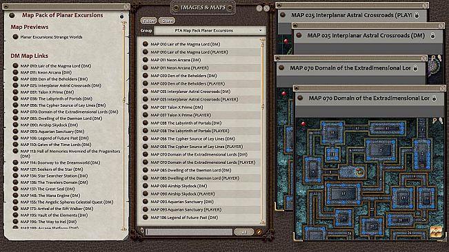 Fantasy Grounds - Paths to Adventure: Planar Excursions Map (Map Pack)