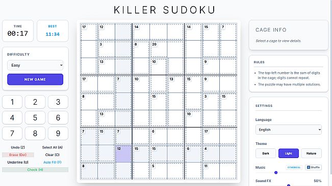 Endless Killer Sudoku