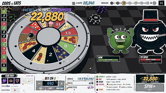 Odds & Eats: A Roulette Roguelike