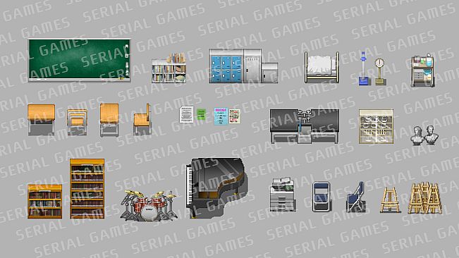 RPG Maker MZ - SERIALGAMES LivingGoodCity TILESET Japanese School