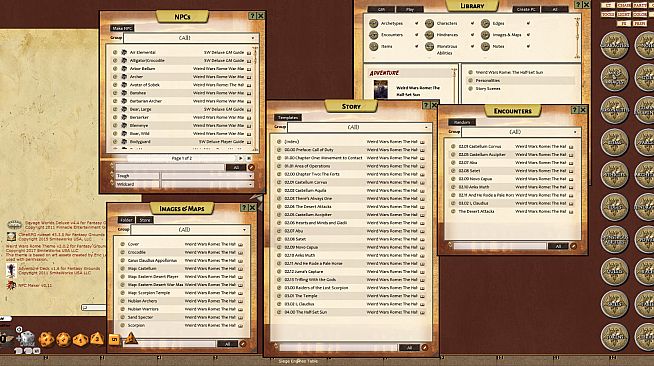 Fantasy Grounds - Weird Wars Rome: Half-Set Sun (Savage Worlds)